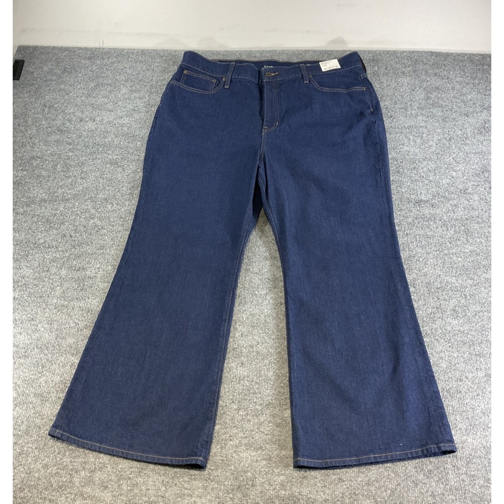 J.Crew High Rise Cropped Kick Out Jeans Women's 35 Dark Wash Stretch Wide Le New